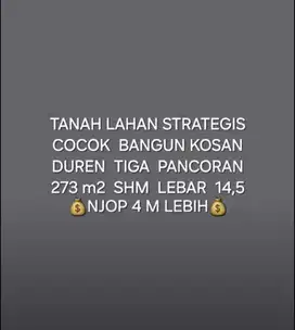 TANAH SUPER MURAH HARGA DIBAWAH NJOP DI DUREN TIGA PANCORAN JAKSEL