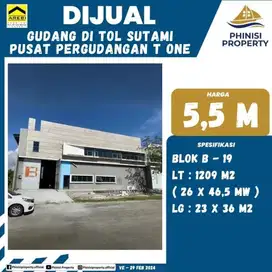 DIJUAL GUDANG MURAH DI JALAN TOL SUTAMI