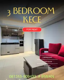 Sewa 3 Bedroom Bagus Apartemen Bassura City Jakarta Free IPL