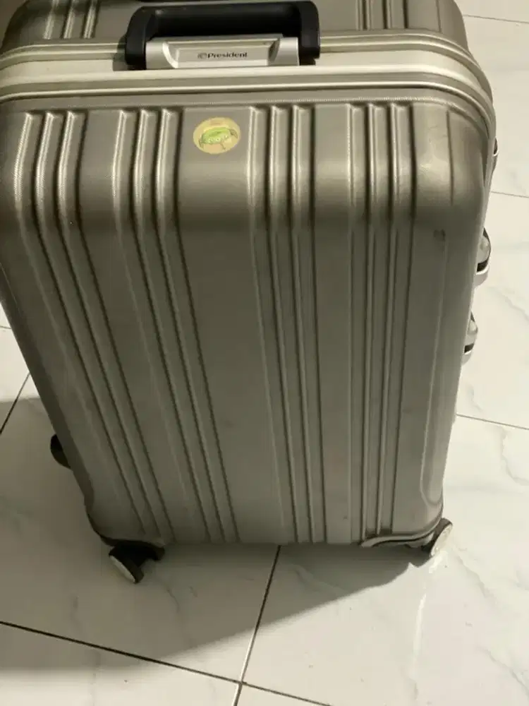 Koper President Frame ABS E82 Luggage Premium 24 inci TSA LOCK-Silver