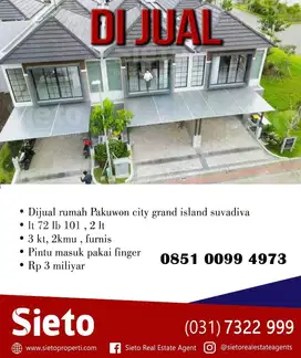 PROMO  Dijual Rumah Pakuwon City Grand Island Suvadiva, Harga 3M
