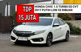 HONDA CIVIC 1.5 TURBO ES CVT 2017 PUTIH PROMO MURAH DP MINIM 15 JUTA