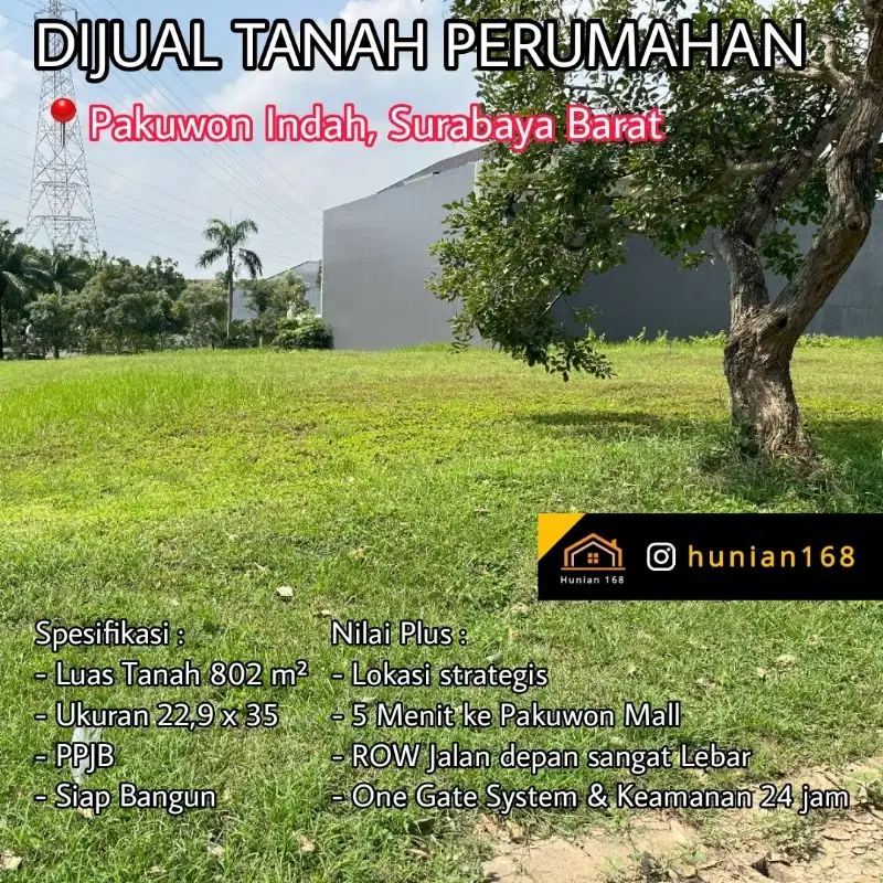 Tanah Kavling Rumah Ritz Imperial Golf Pakuwon Indah Surabaya Barat