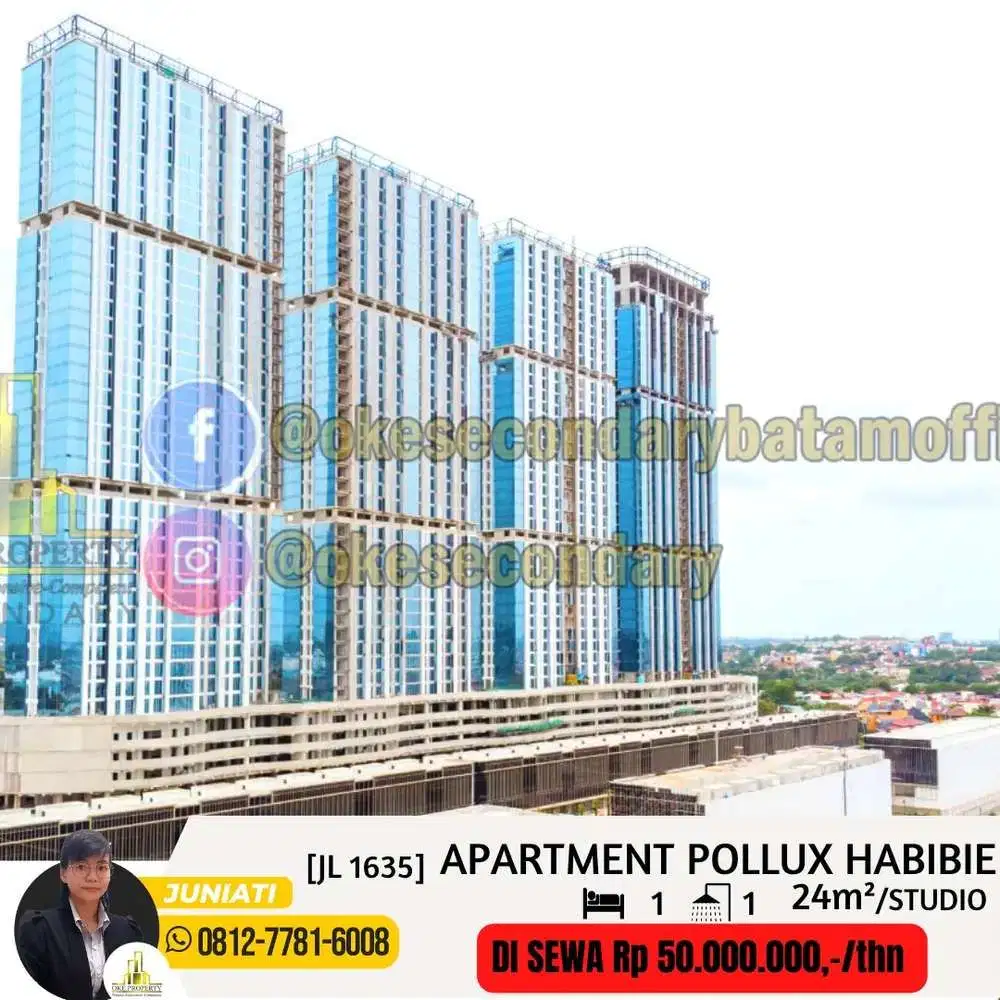 Disewakan apartmen POLLUX HABIBIE TYPE STUDIO