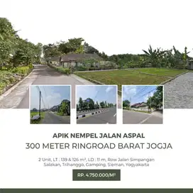 Tanah Trihanggo Dijual, 300 Meter Ringroad Barat Jogja, SHM Ready