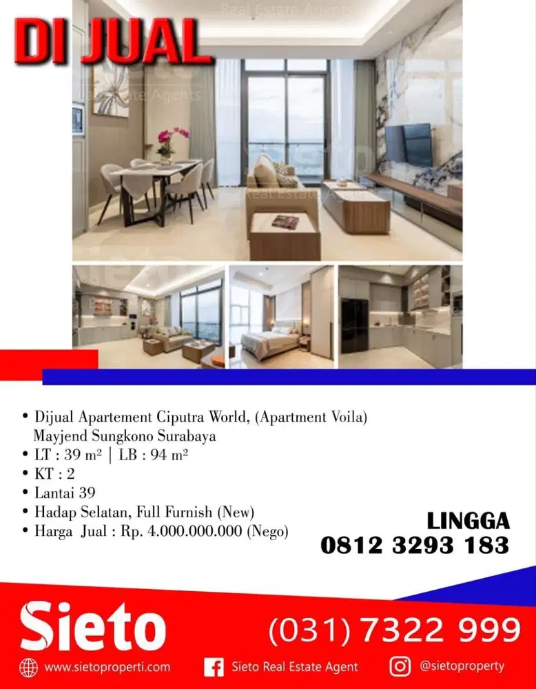 Dijual Apartement Ciputra World, (Apartment Voila) Mayjend Sungkono
