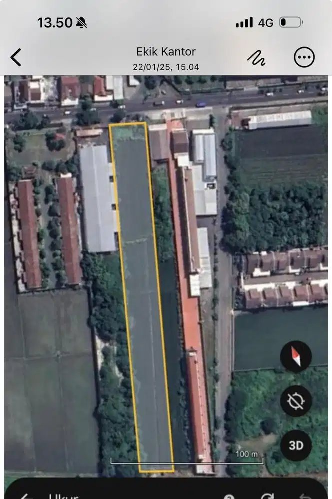 dijual sebidang tanah dengan luas 5.085m2 lokasi djlopo