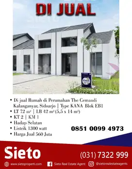 promo Di jual Rumah di Perumahan The Cemandi Kalanganyar, Sidoarjo Ty