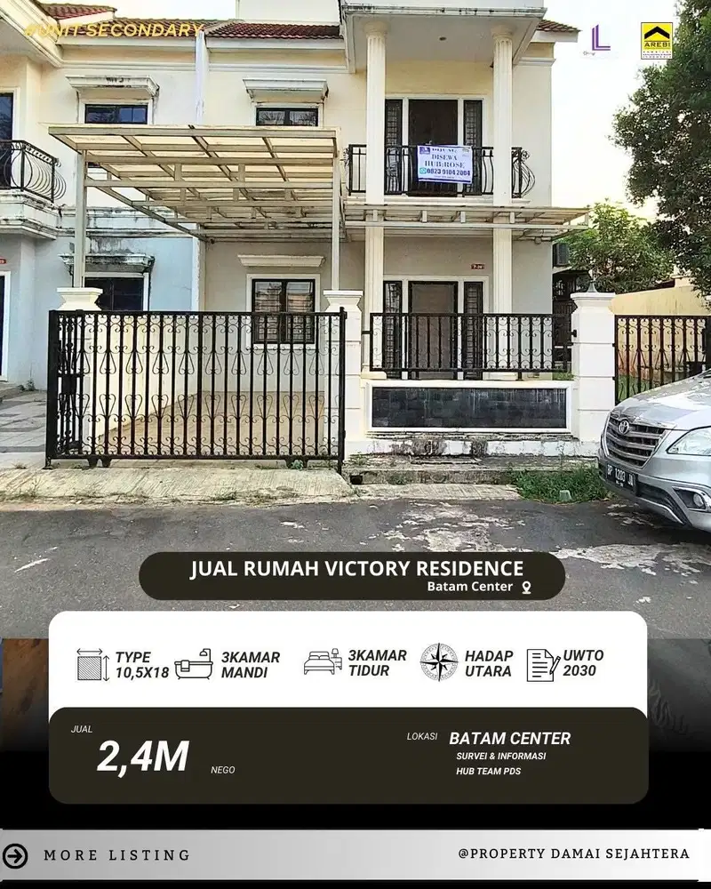 Dijual Rumah Hook Tengah Victory Residence Batam Center
