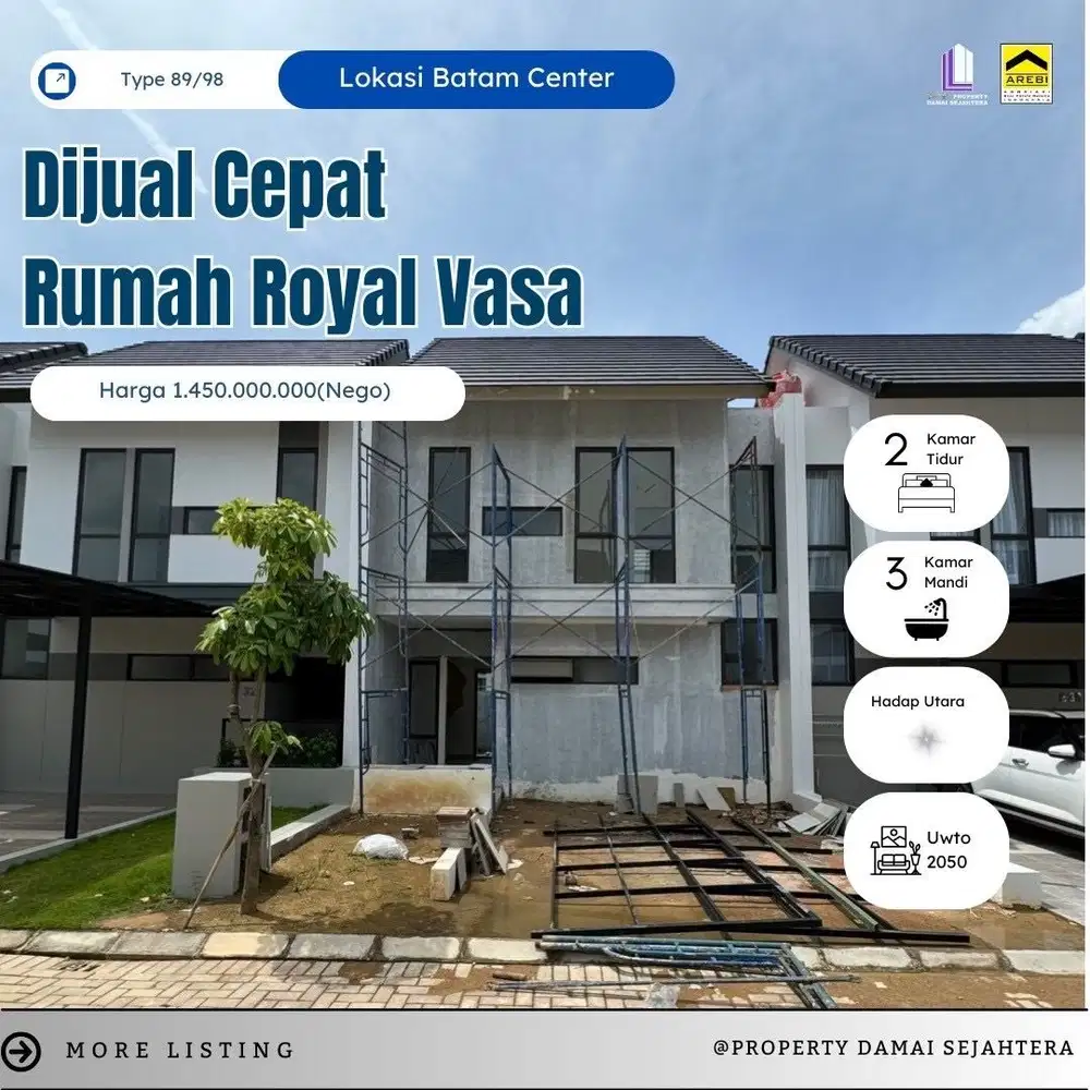 Dijual rumah baru royal vasa Batam Center