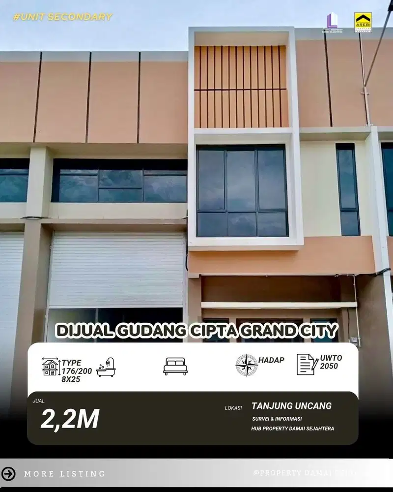 Dijual Gudang Cipta Grand City Tanjung Uncang
