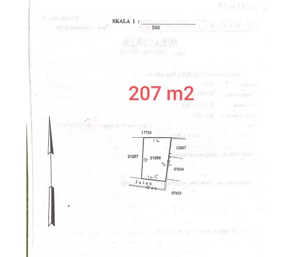 Tanah Pojok 207M2 di Wayan Gentuh DALUNG