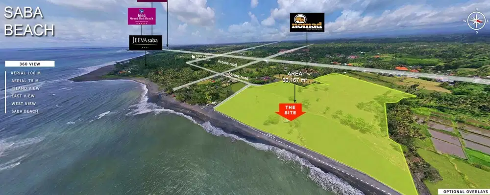tanah kavling di pantai saba gianyar,dkt pantai, nomad,komune