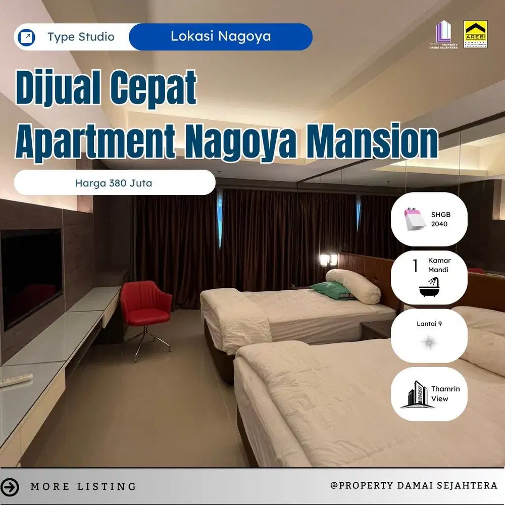 Dijual Studio Nagoya Mansion