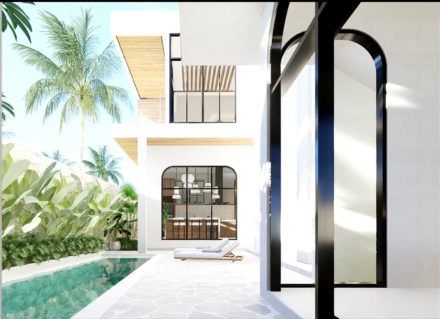 A new mediteranian villa with ocean view at jalan Anggrek Ungasan