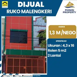 DIJUAL RUKO MURAH DI JL. MALENGKERI POROS AREA RAMAI COCOK BUAT USAHA