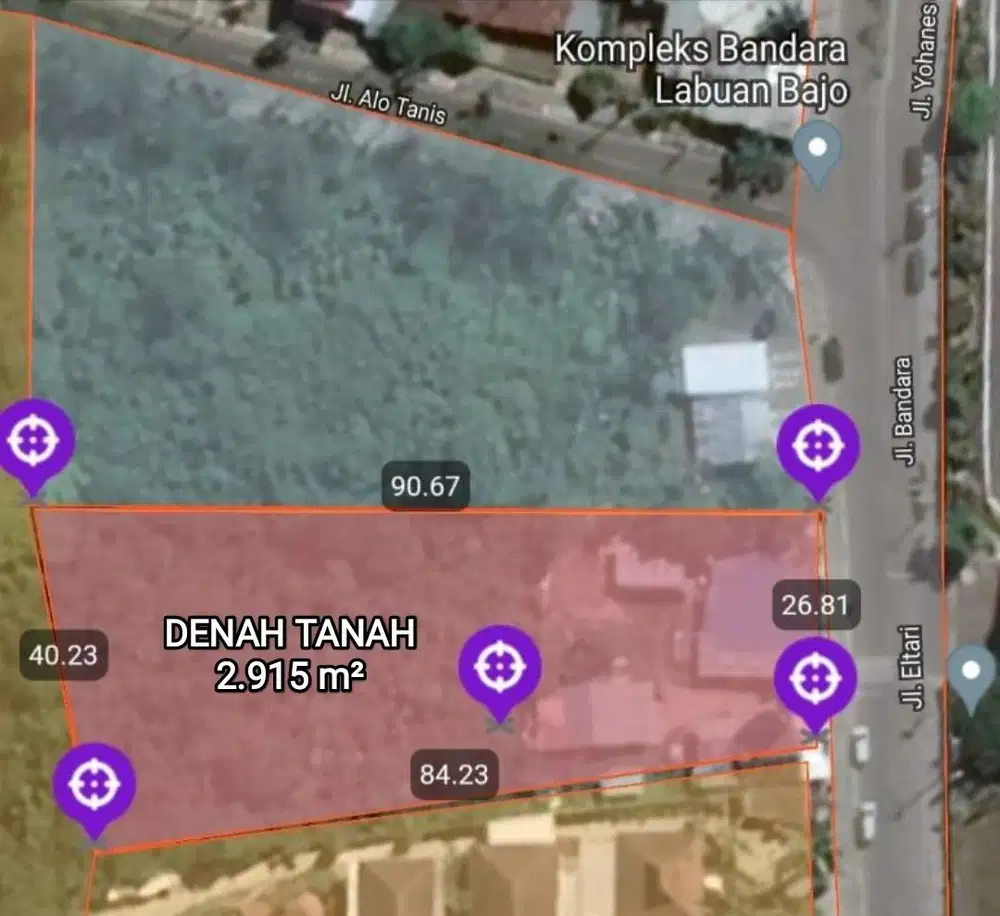 DIJUAL TANAH KOMERSIL DEPAN BANDARA KOMODO LABUAN BAJO