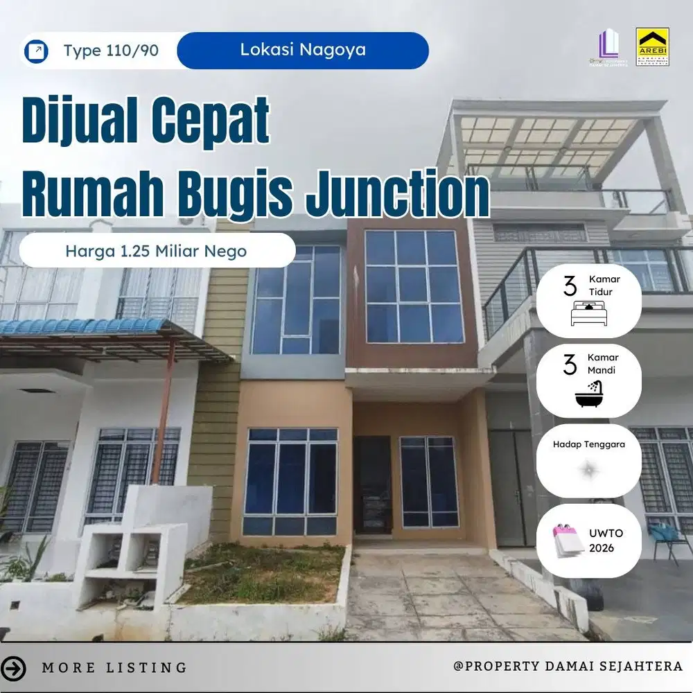 Dijual Rumah Bugis junction nagoya