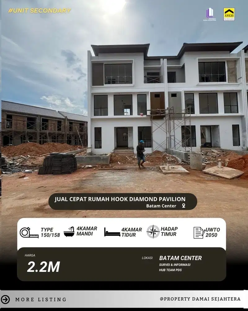 Dijual Rumah 3 Lantai Diamond Pavilion Batam Center
