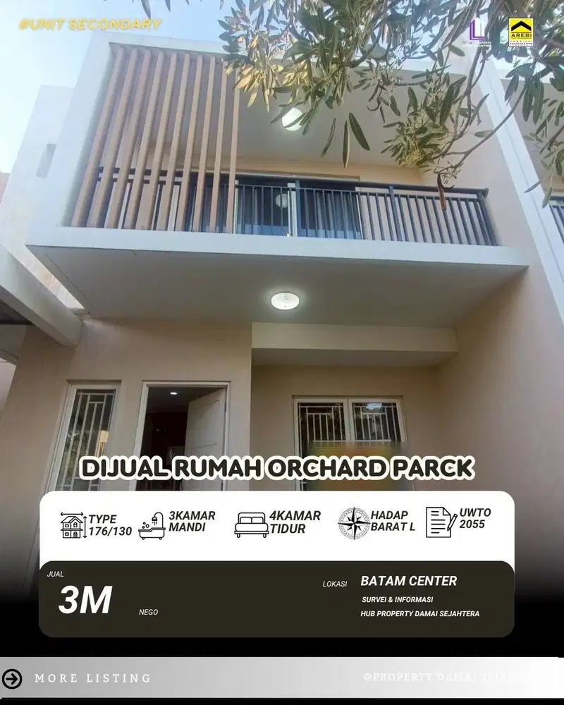 Dijual Rumah Orchard Park Batam Center