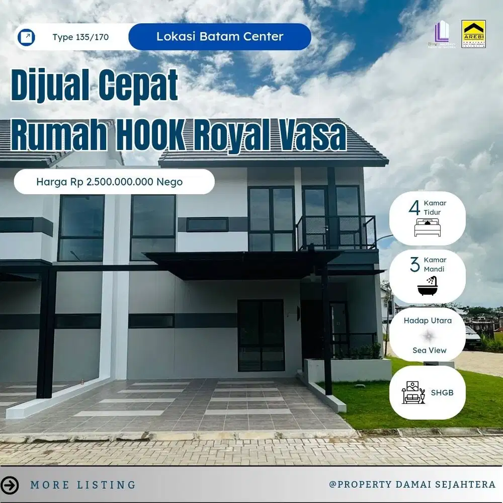 Dijual Rumah Sea View Royal Vasa Hook Batam Center