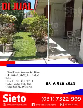 Dijual Cepat! Rumah Kencana Sari Timur, Surabaya
