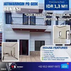 Rumah Baru Siap Huni Jatiwaringin – Harga Mulai 1,3 M All In + Free Biaya! DW12