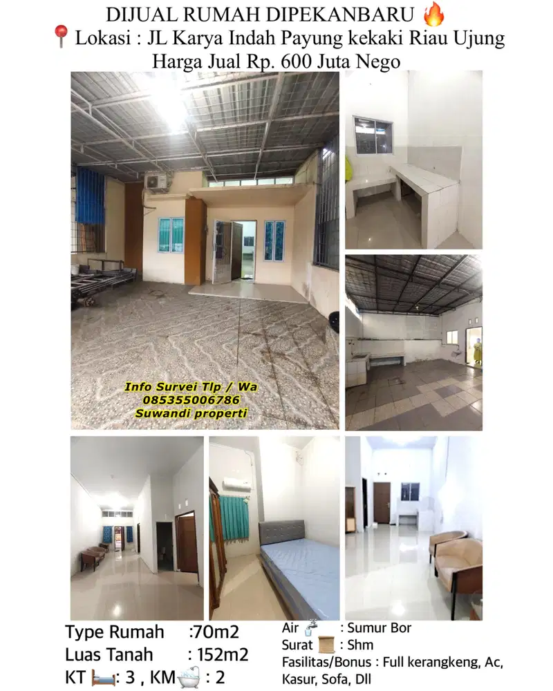 Dijual rumah jln.karya indah payung sekaki riau ujung