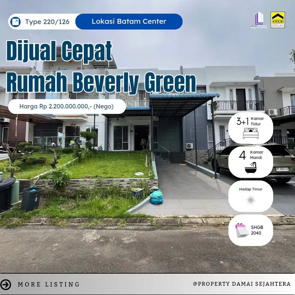 Dijual cepat Rumah beverly Green Batam Center