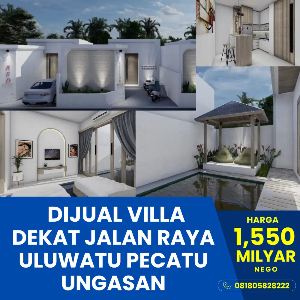 Dijual Villa 1 Lantai Murah Dekat Jalan Raya Uluwatu Pecatu - Ungasan