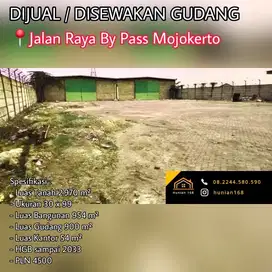 JUAL SEWA Gudang Tanah Jalan Raya Propinsi By Pass ByPass Mojokerto