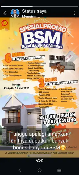 Rumah ready stock di Kav BSM Pakuhaji