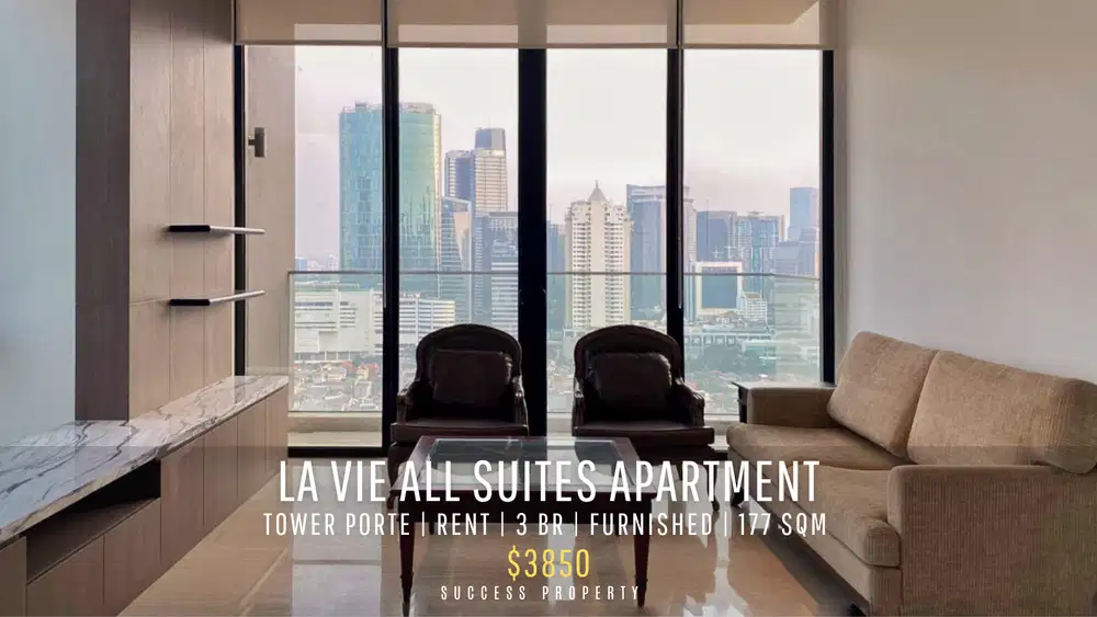 Lavie All Suites Apartment 3BR Furnished Lokasi Strategis Siap Huni