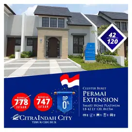 Rumah DP 0 % Smart Home, Permai 45/120 Citra Indah City Timur Cibubur