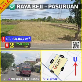 Tanah nol jalan komersial pasuruan raya Beji