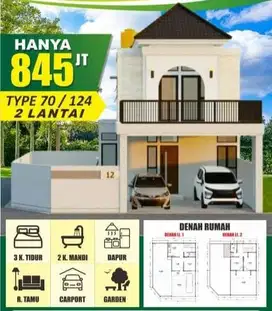 1 UNIT RUMAH HOOK LT 124m² ISTIMEWA
