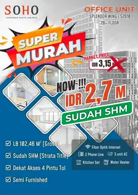 Dijual 1 (satu) unit di SOHO Pancoran Tebet Jakarta Selatan