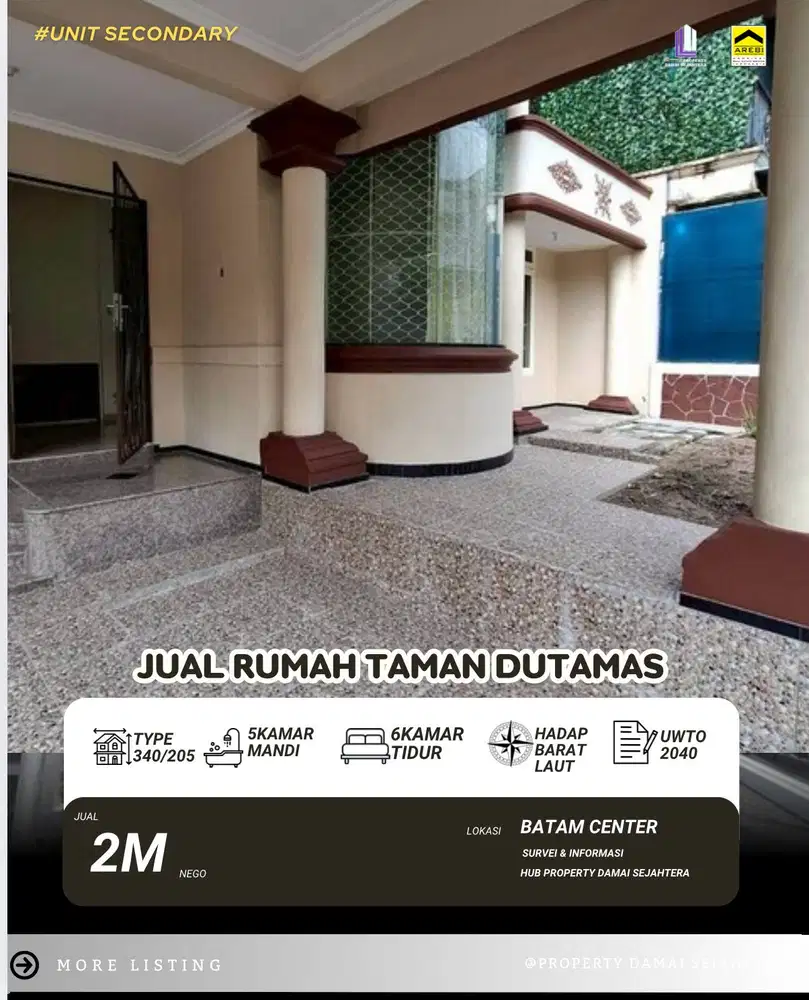 Dijual Rumah Taman Dutamas Batam Center