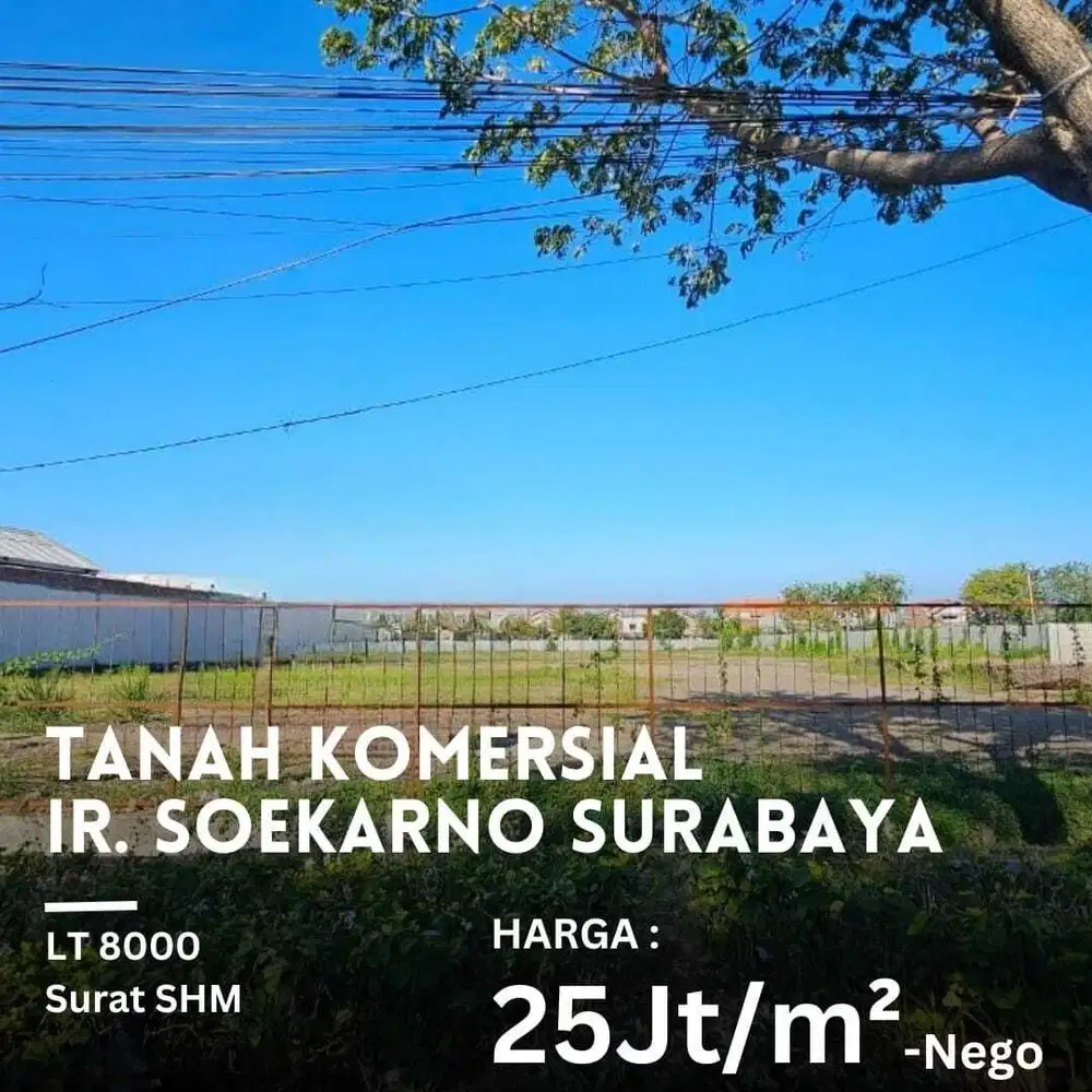 DIJUAL TANAH KOMERSIAL AREA STRATEGIS DEKAT BANDARA JUANDA NOL JALAN