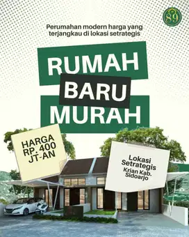 rumah dekat Surabaya 300jutaan dikrian cash/kpr
