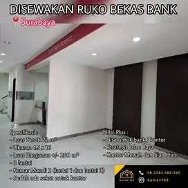 SEWA Ruko Kantor Bekas Bank Jalan Surabaya Pusat Tengah Kota Barat