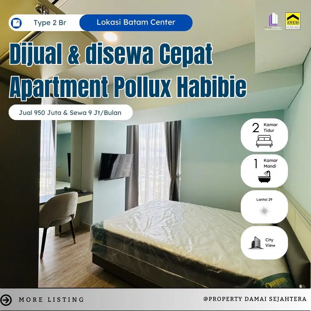 Dijual dan sewa apartment pollux habibie