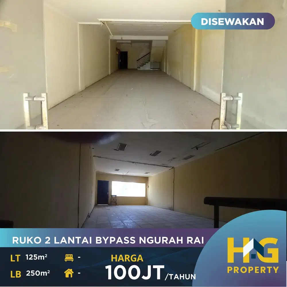 DISEWAKAN RUKO 2 LANTAI BYPASS NGURAH RAI
