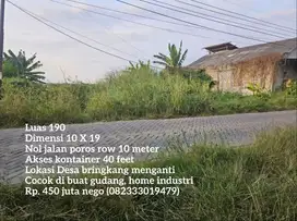 Tanah menganti plot gudang nol jalan akses kontainer