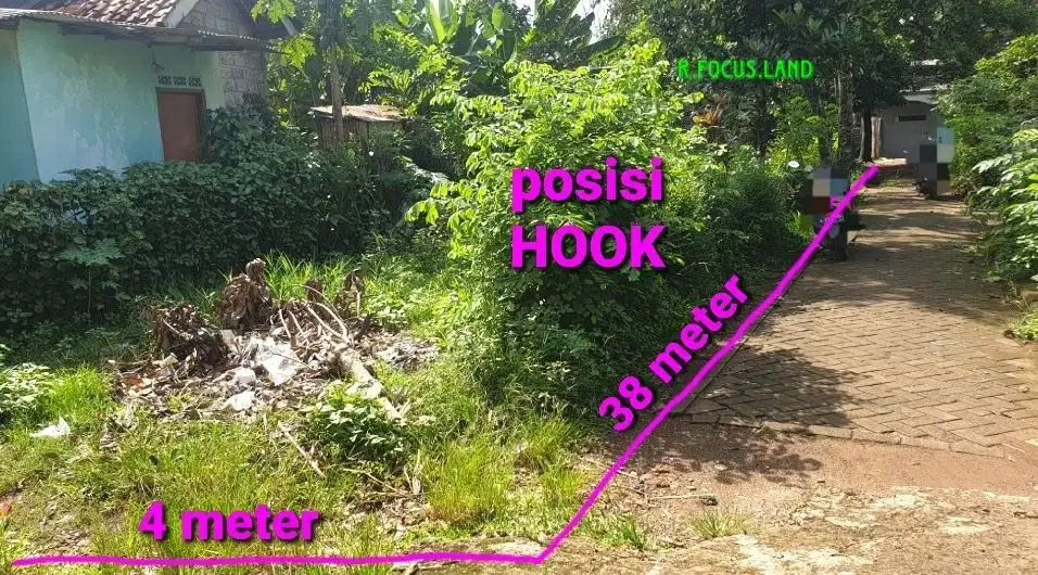 Tanah Hook 2,5 juta Luas 400 belakang graha raya bintaro