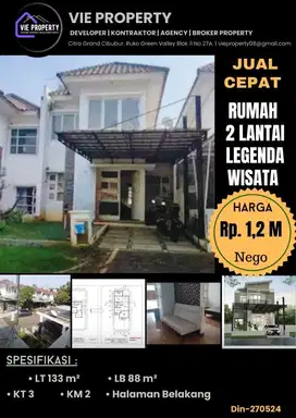 JUAL CEPAT  RUMAH MURAH DI LEGENDA WISATA CIBUBUR