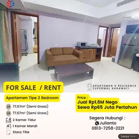 Disewa Apartemen 2BR Full Furnished di U Residence Karawaci