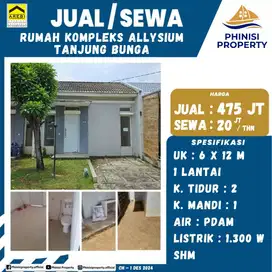 DIJUAL RUMAH MURAH CUMA 400 JUTAAN DI KOMPLEKS ALLYSIUM TANJUNG BUNGA