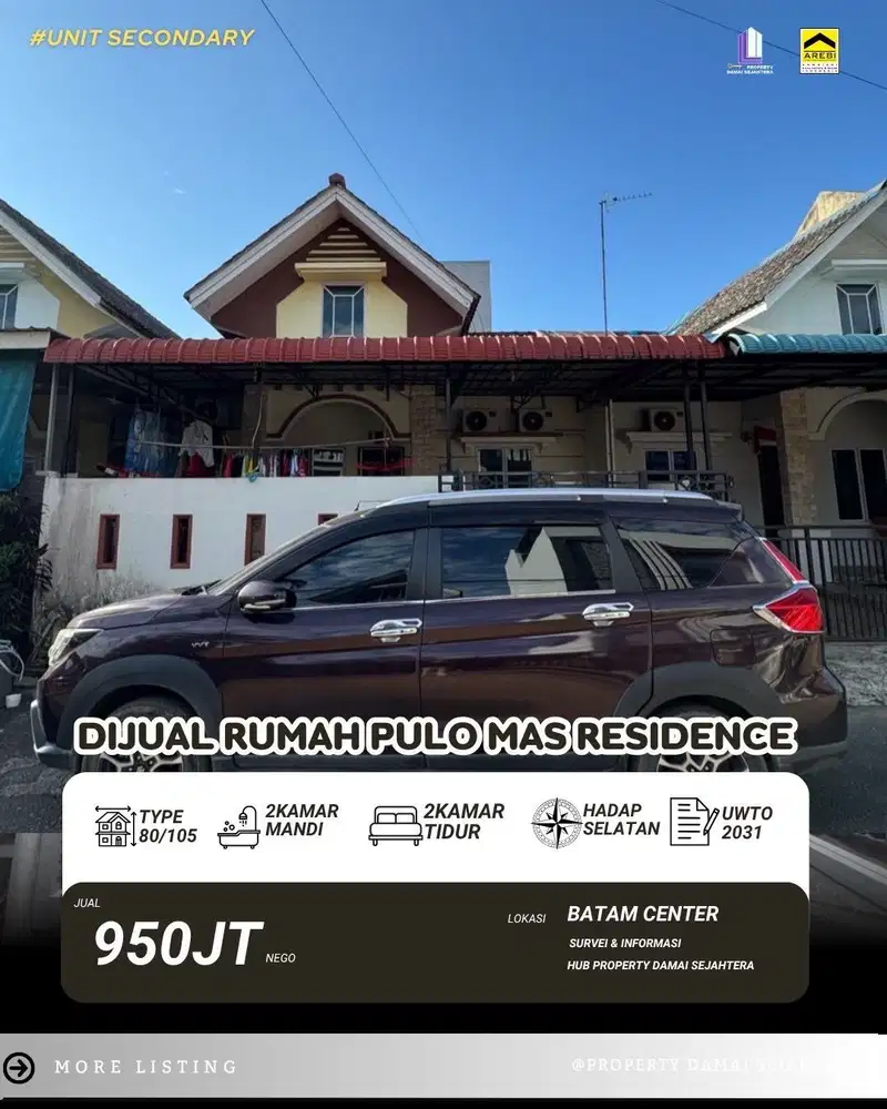 Dijual Rumah Pulomas Residence Batam Center