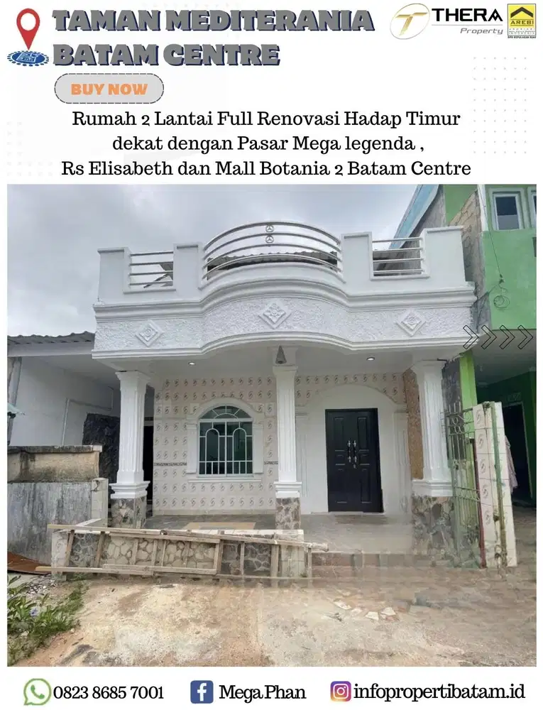 Rumah Dijual 2 Lantai full renovasi dekat taman mediterania